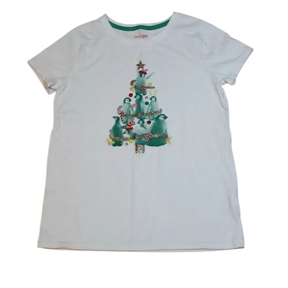 Cat & Jack Penguin Holiday Tree Tee, T-shirt